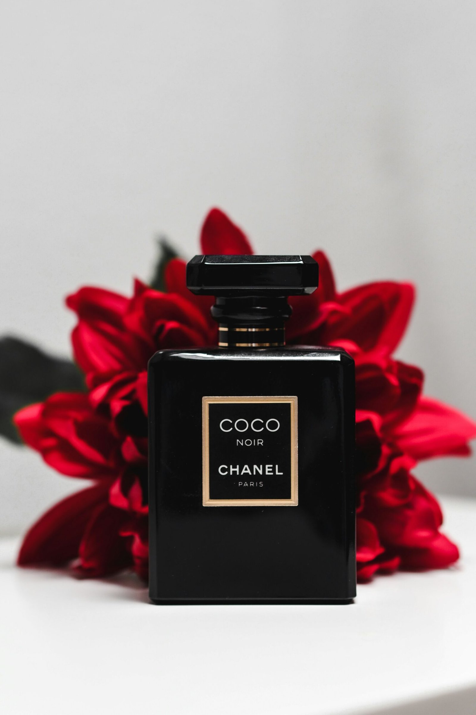 Black and gold perfume bottle